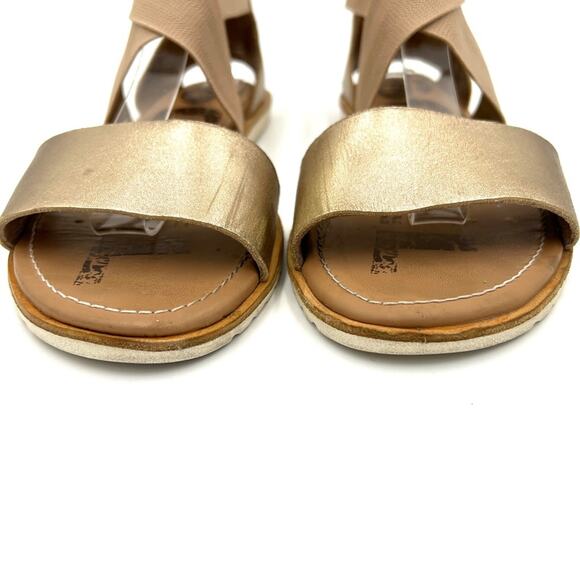 Sorel Ella II Leather Sandals Metallic Gold- Size 7.5 - Picture 5 of 11